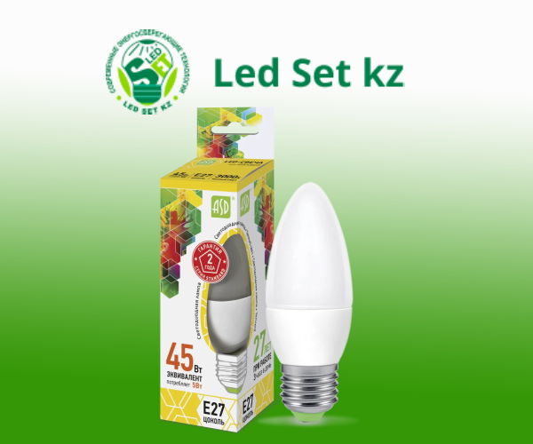 Лампа светодиодная LED-Свеча-Standard 5.0Вт 220В Е27 3000К 450Лм