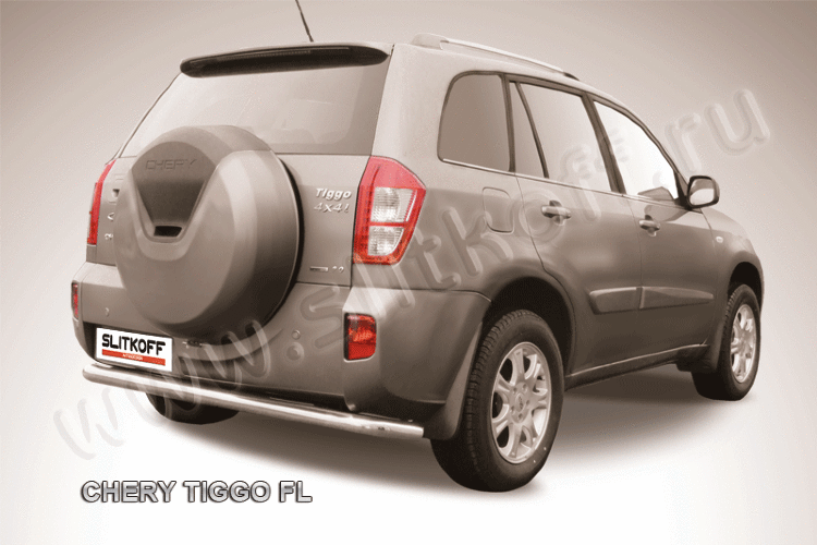 Защита заднего бампера d57 длинная Chery Tiggo FL (2013)