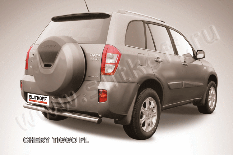 Защита заднего бампера d76 с проступями Chery Tiggo FL (2013)