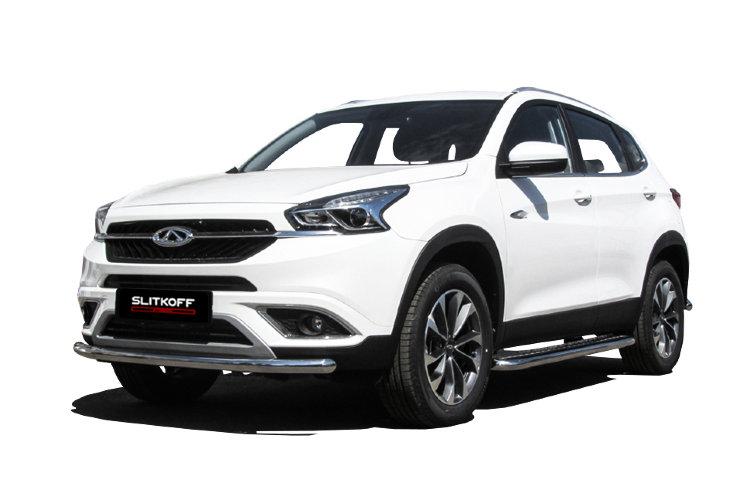 Защита переднего бампера d57 Chery Tiggo7