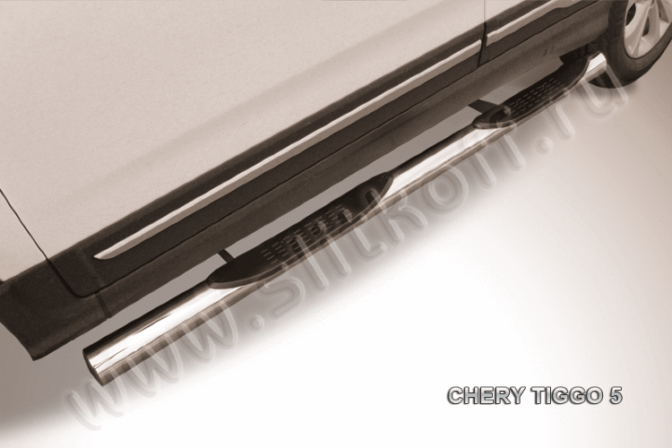 Защита порогов d76 с проступями Chery Tiggo 5