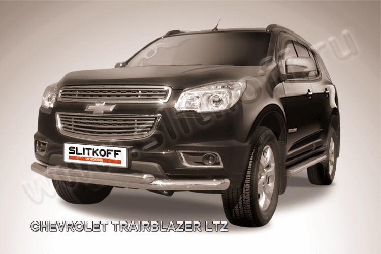 Защита переднего бампера d76+d57 двойная Chevrolet Trailblazer (2012)