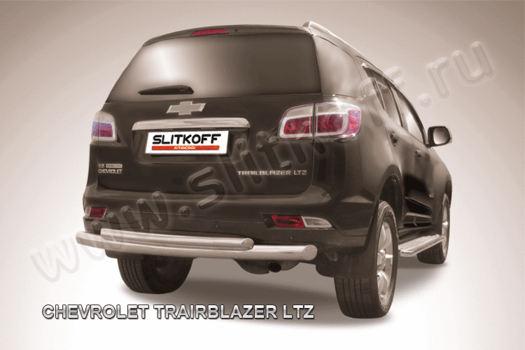 Защита заднего бампера d76+d57 двойная Chevrolet Trailblazer (2012)