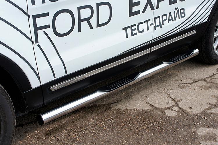 Защита порогов d76 с проступями Ford Explorer (2018)