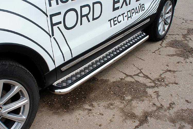 Защита порогов d57 с листом Ford Explorer (2018)
