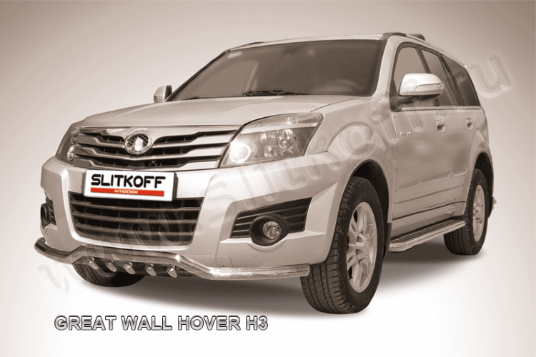 Защита переднего бампера d57 с защитой картера Great Wall Hover H3