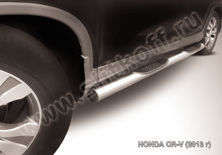 Защита порогов d76 с проступями Honda CR-V (2012) 2L