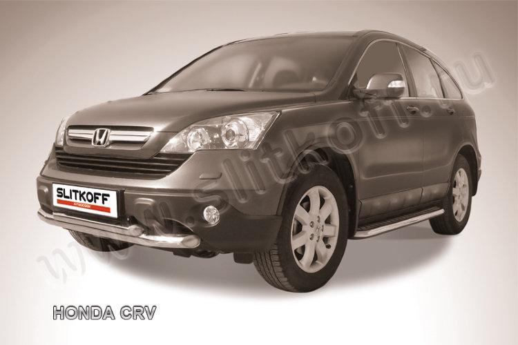 Защита переднего бампера d76+d57 двойная Honda CR-V (2009)