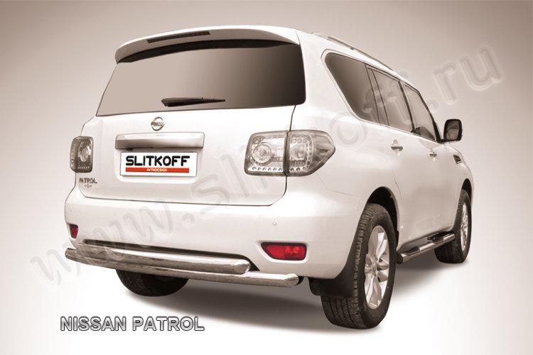 Защита заднего бампера d 76+d76 двойная Nissan Patrol
