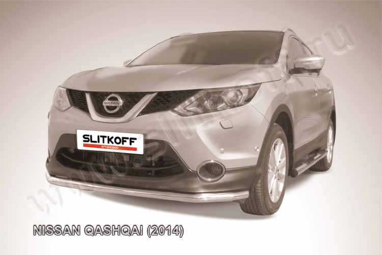 Защита переднего бампера d57 Nissan QASHQAI (2014)