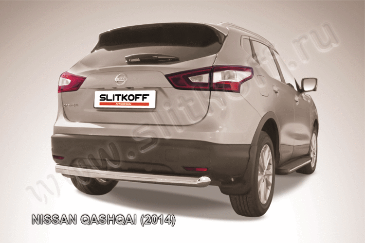 Защита заднего бампера d76 Nissan QASHQAI (2014)