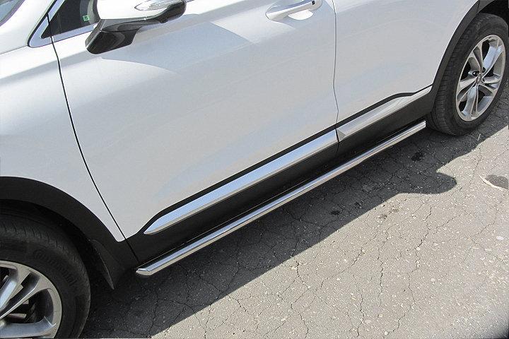 Защита порогов d 57 труба Hyundai SANTA-FE (2018)
