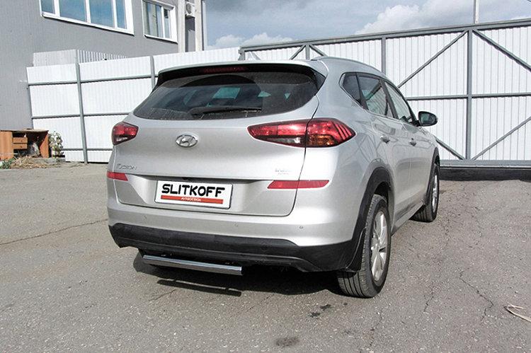 Защита заднего бампера d57 короткая Hyundai Tucson (2018)