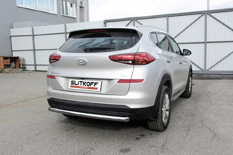 Защита заднего бампера d57 длинная Hyundai Tucson (2018)