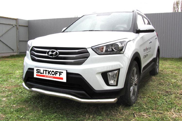 Защита переднего бампера d57 "Волна" Hyundai CRETA 4WD 2016