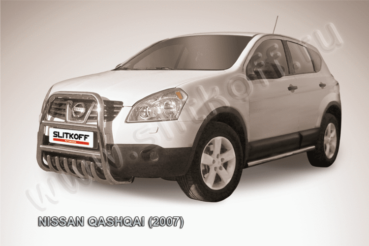 Кенгурятник d57 высокий с защитой картера Nissan QASHQAI (2007)