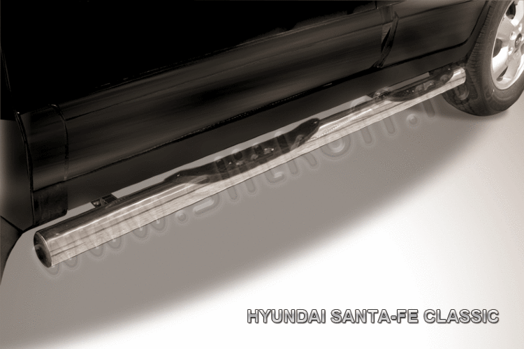 Защита порогов d76 с проступями Hyundai Santa Fe Classic (Таганрог)