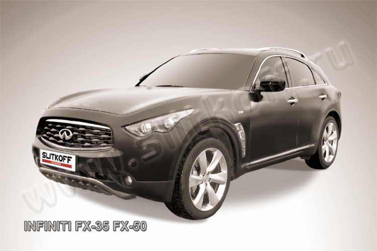 Защита переднего бампера d57 с защитой картера Infiniti FX-35; FX-50