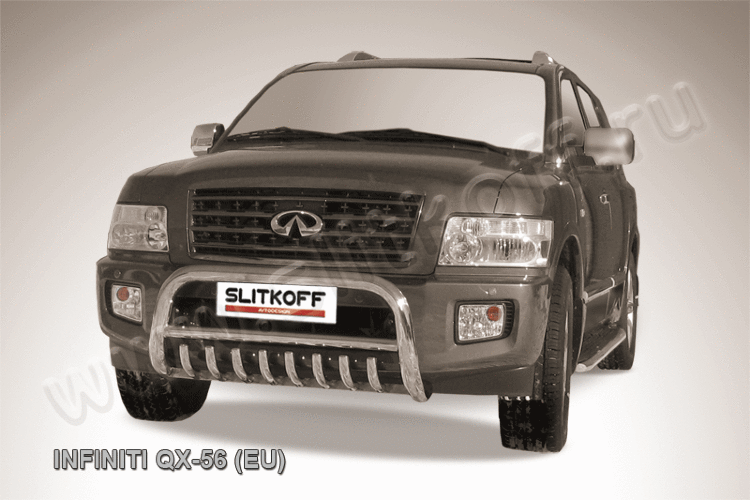 Кенгурятник d76 низкий с защитой картера Infiniti QX-56