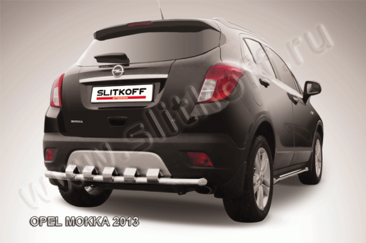 Защита заднего бампера d57 с декоративным элементом Opel Mokka (2013)