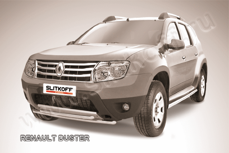 Защита переднего бампера d42+d42 двойная Renault Duster