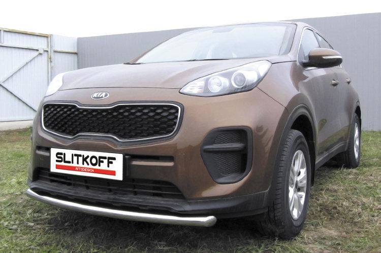 Защита переднего бампера d57 KIA Sportage (2016)