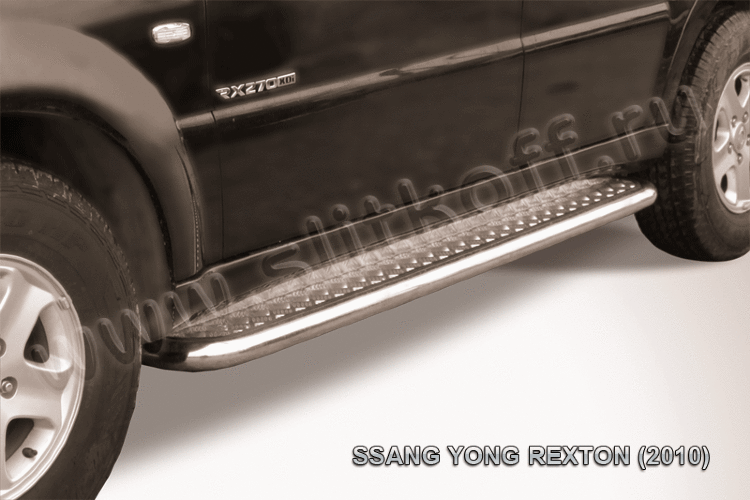 Защита порогов d57 с листом SsangYong REXTON (2010)
