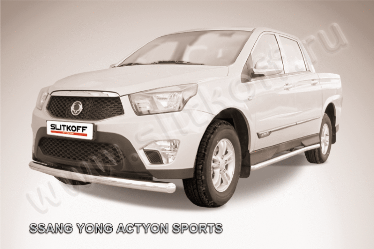 Защита переднего бампера d76 SsangYong ACTYON SPORT (2013)