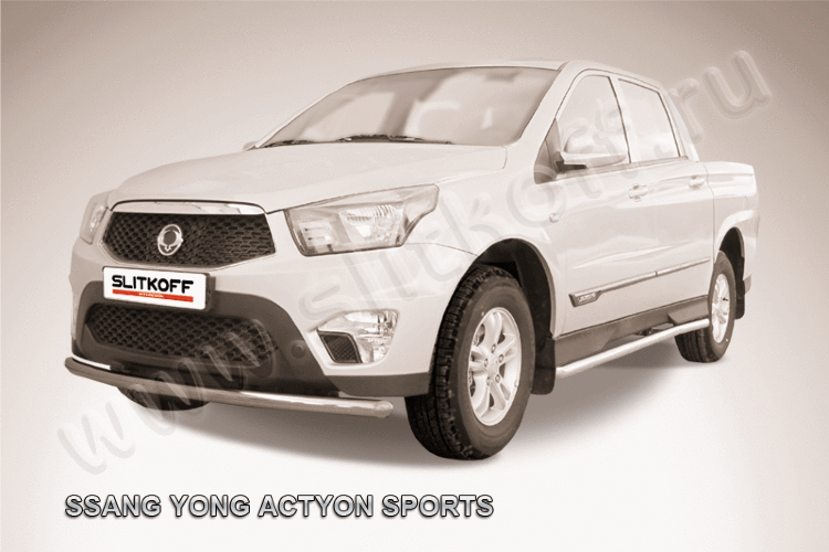 Защита переднего бампера d57 SsangYong ACTYON SPORT (2013)