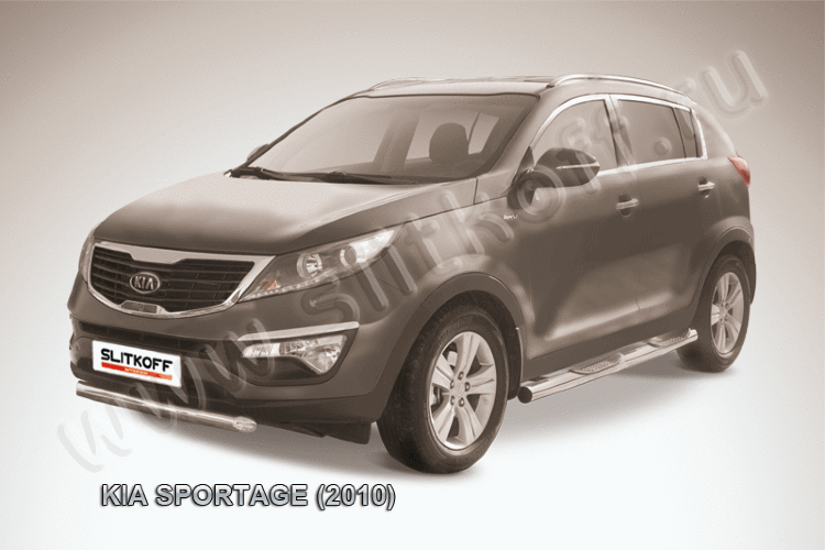 Защита переднего бампера d76 короткая KIA Sportage (2010)