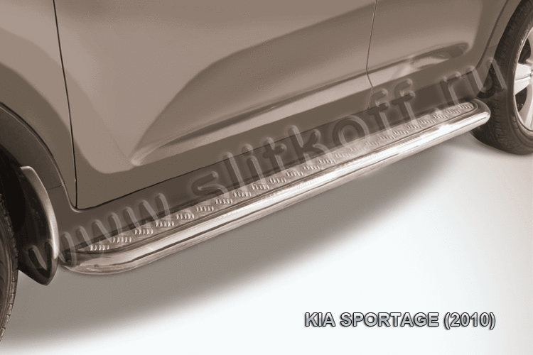 Защита порогов d42 с листом усиленная KIA Sportage (2010)