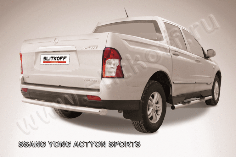 Защита заднего бампера d76 радиусная SsangYong ACTYON SPORT (2013)