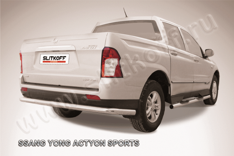Защита заднего бампера d76 длинная SsangYong ACTYON SPORT (2013)