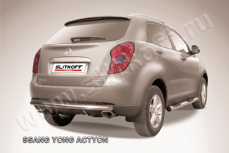 Защита заднего бампера d57 длинная SsangYong ACTYON (2011)