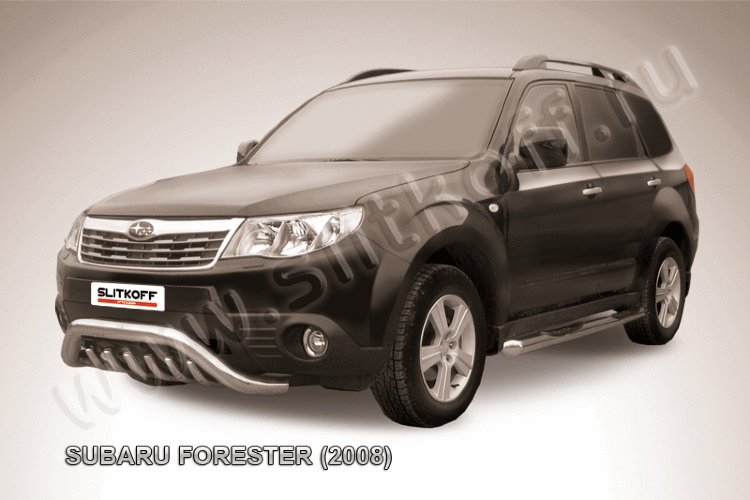 Кенгурятник d76 "мини" с защитой картера Subaru Forester