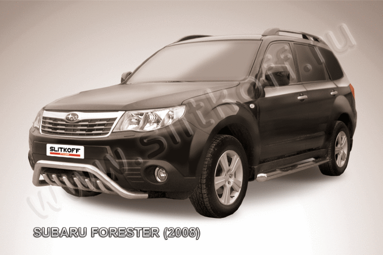 Кенгурятник d57 "мини" с защитой картера Subaru Forester