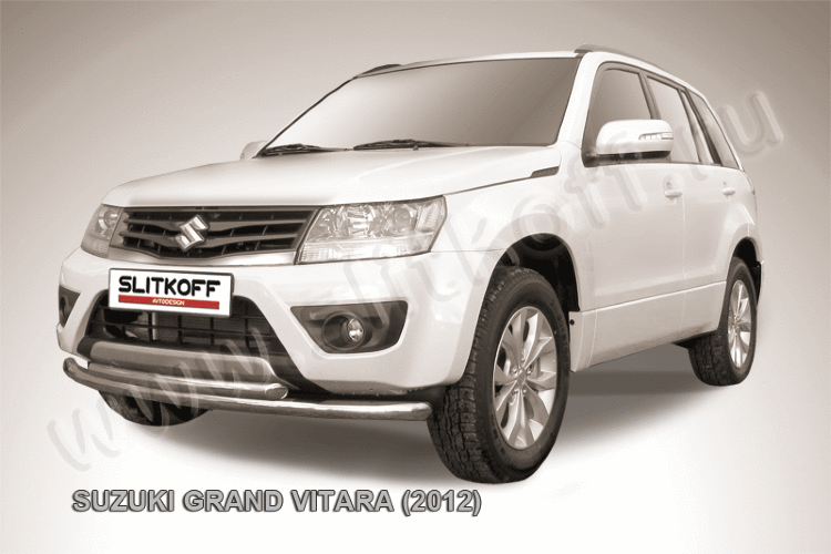 Защита переднего бампера d57+d57 двойная Suzuki Grand Vitara (2012)