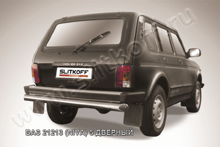 Защита заднего бампера d76 Lada 4x4 (ВАЗ 21213 NIVA 5-дверная)