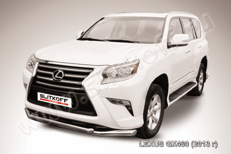 Защита переднего бампера d76+d57 двойная Lexus GX460 (2013)