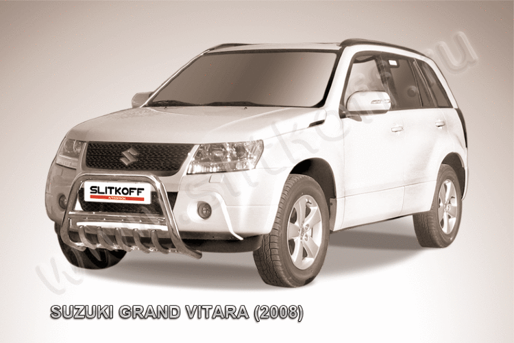 Кенгурятник d57 низкий c защитой картера Suzuki Grand Vitara (2008)