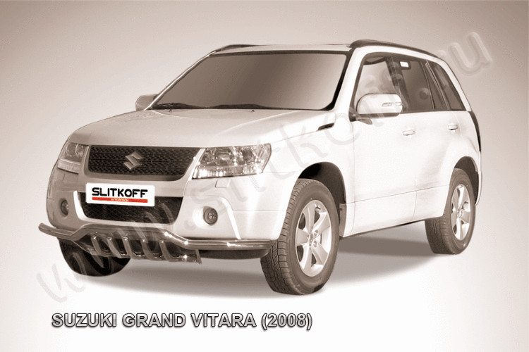 Защита переднего бампера d57 с защитой картера Suzuki Grand Vitara (2008)