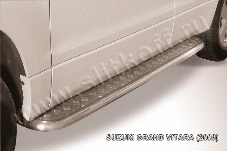 Защита порогов d42 с листом Suzuki Grand Vitara (2008)