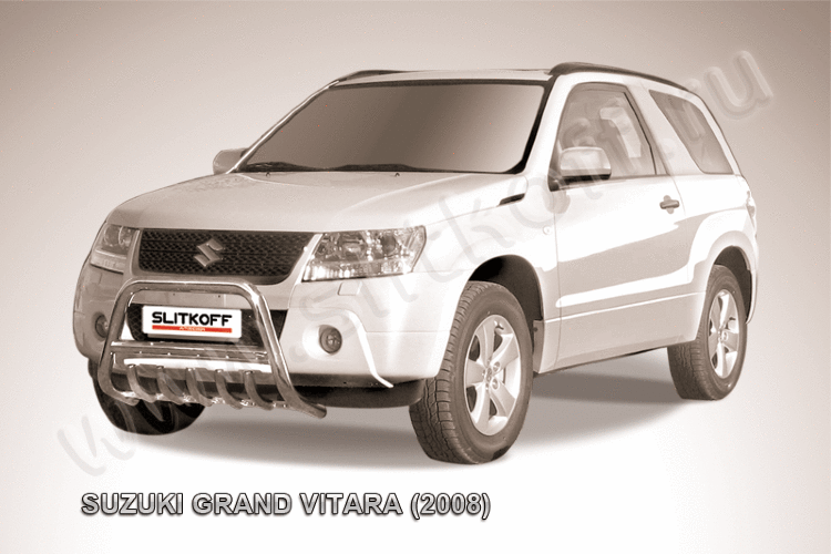 Кенгурятник d57 низкий c защитой картера Suzuki Grand Vitara (трехдверная 2008)