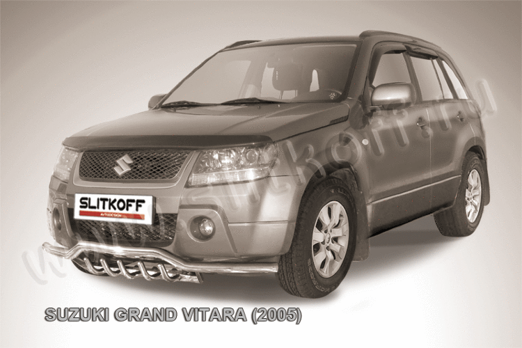 Защита переднего бампера d57 с защитой картера Suzuki Grand Vitara (2005)