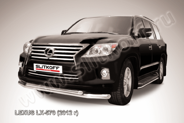 Защита переднего бампера d76+d57 двойная Lexus LX-570