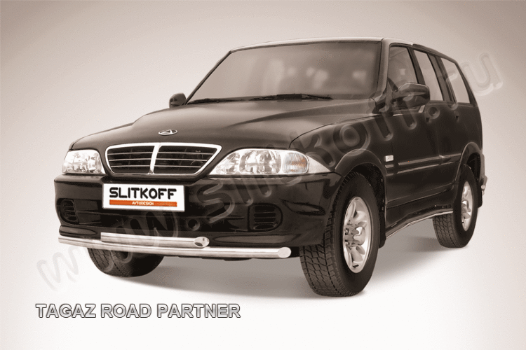 Защита переднего бампера d57+d57 двойная TAGAZ ROAD Partner