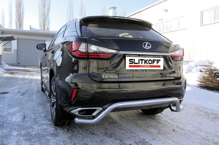 Защита заднего бампера d57 "волна" Lexus RX-350 (2015)