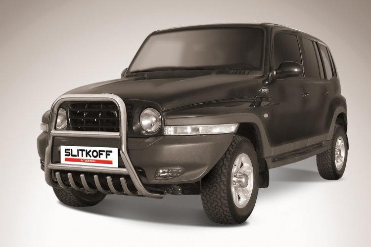 Кенгурятник d57 высокий с защитой картера TAGAZ TAGER 5 doors