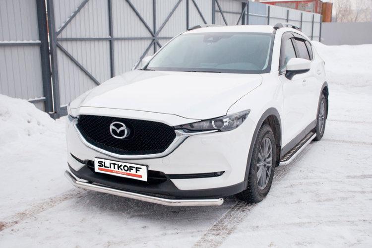Защита переднего бампера d57 Mazda CX-5 (2017)