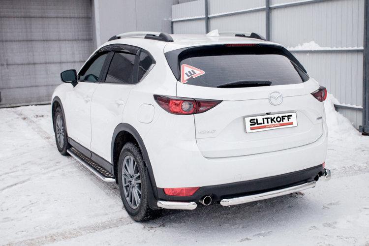 Защита-заднего-бампера-d57 Mazda CX-5 (2017)